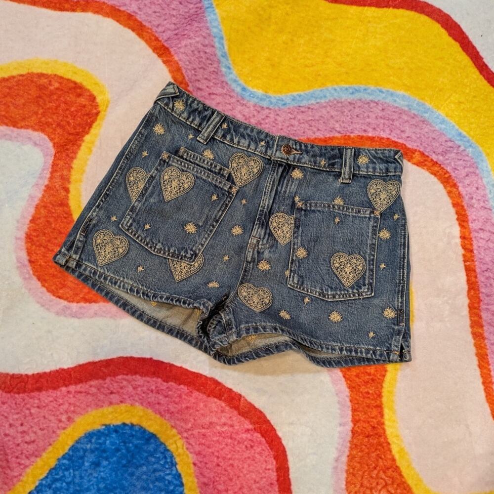 Free People Bettie Embroidered Sailor Shorts Size 29 - Picture 2 of 7